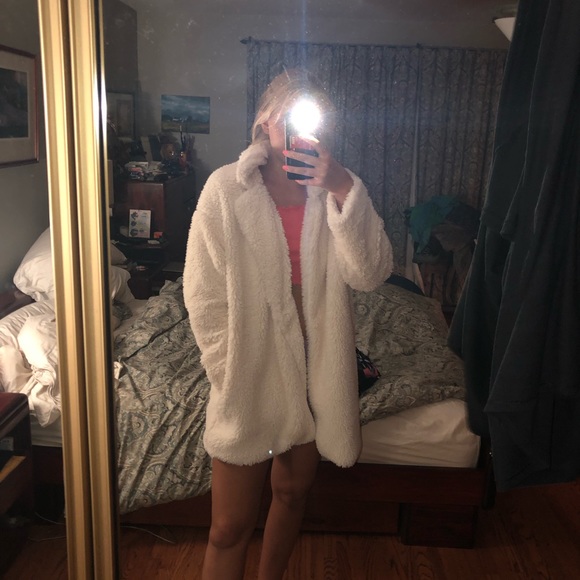 White teddy bear coat - Picture 3 of 3